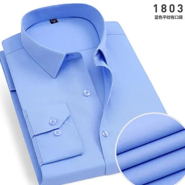 Chemise rayée à manches longues pour hommes, sans repassage, anti-rides, confortable, respirante, af