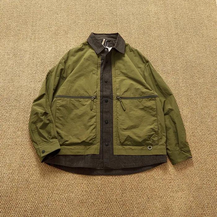 Veste à revers deux pièces pour hommes, nouveau manteau Cargo ample et décontracté, Vintage japonais