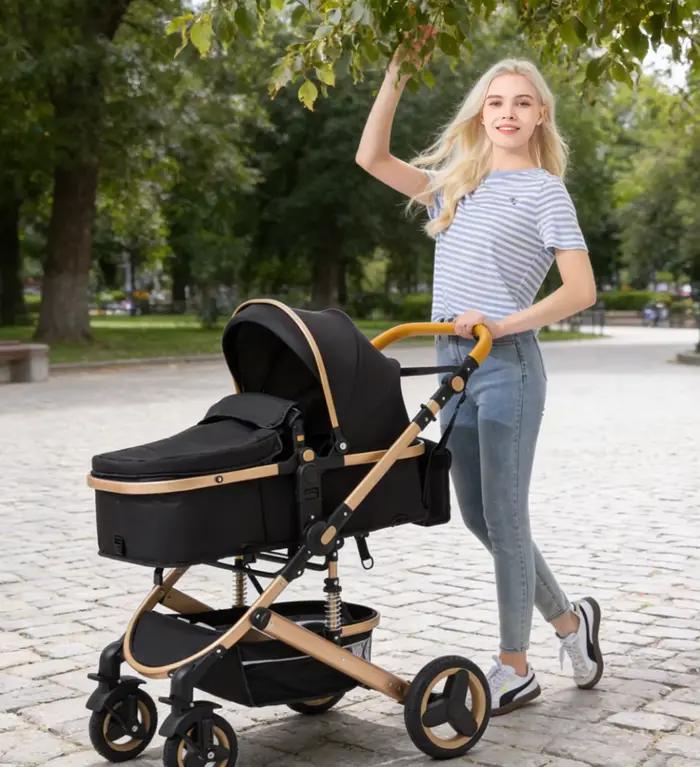 Poussette compacte 3-en-1 pour bébé, siège auto pour nourrisson, système de voyage portable pour nou