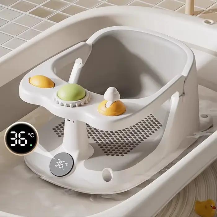 Siège de bain pour bébé assis avec tasse de rinçage antidérapant confortable pour bébés de 6 mois et plus bains pour enfants occasions spéciales