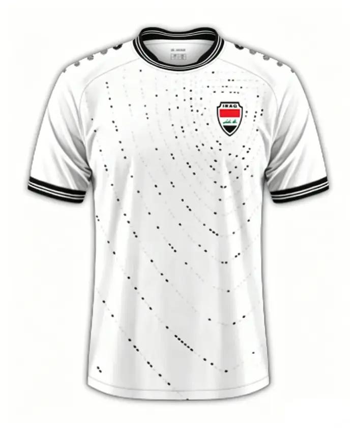 Maillot de football domicile et extérieur Iraq Style 2026, motif vagues à pois blancs verts, pour le