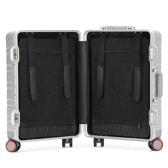 Valise à roulettes de grande capacité, sac de voyage en alliage d'aluminium et de magnésium, bagages