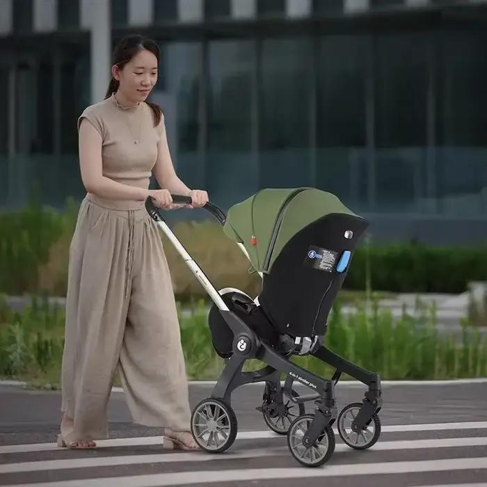Landau de voyage léger pliable multifonctionnel à quatre roues poussette Portable bébé poussette 3 e