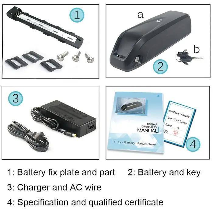 52V 17.5AH 21700 18650 batterie de vélo électrique 36V 48V 20AHHailong tube inférieur batterie de vé