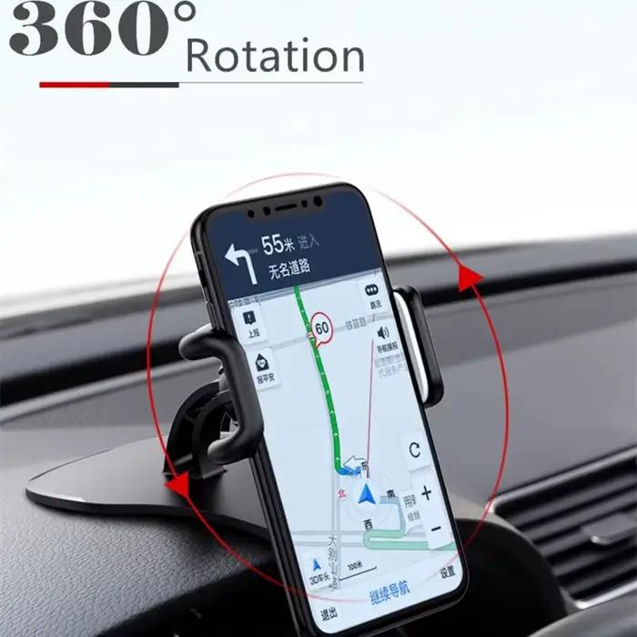 Support de téléphone de voiture rotatif 360 degrés avec poignée automatique et port USB pour recharger votre téléphone sur la route