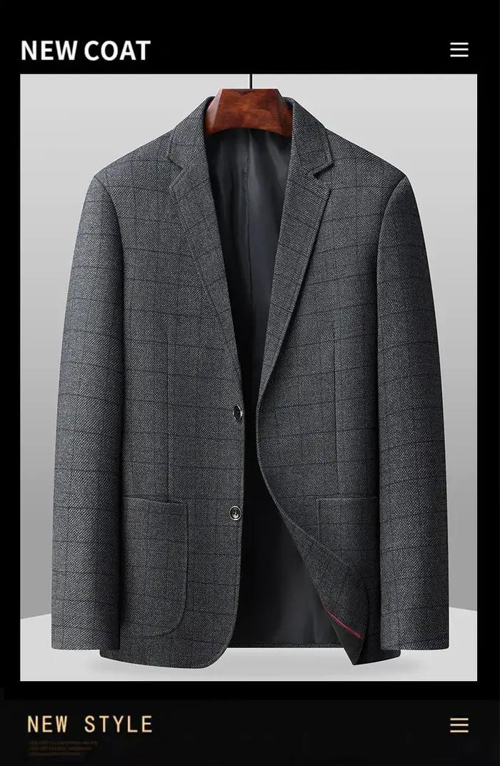 Le nouveau blazer classique rayé, style business casual, avec poches, convient à un usage quotidien