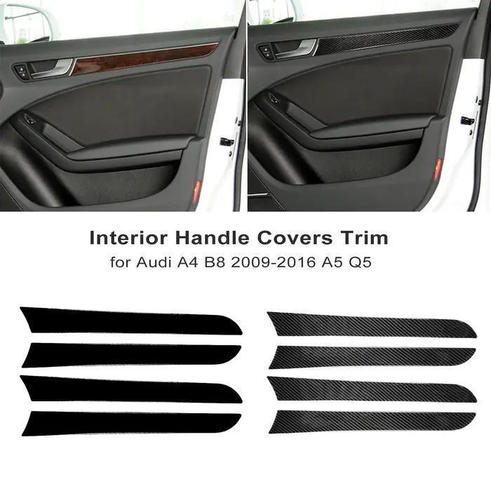 Revêtement d'habillage de panneau de porte de fenêtre en Fiber de carbone, pour Audi A4 B8 A5 2010 2