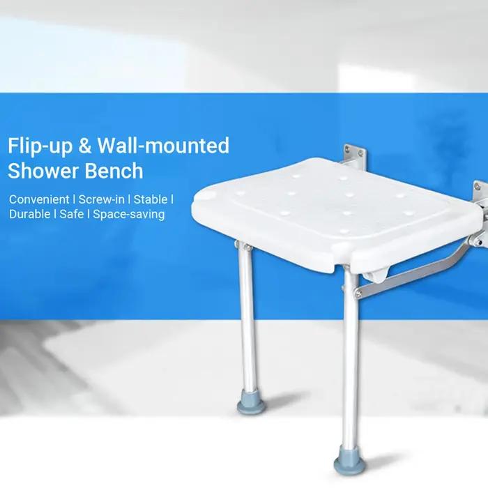 Chaise de douche réglable avec pieds à ventouse pour personnes en situation de handicap ou pour une utilisation quotidienne en intérieur de la douche ou de la baignoire