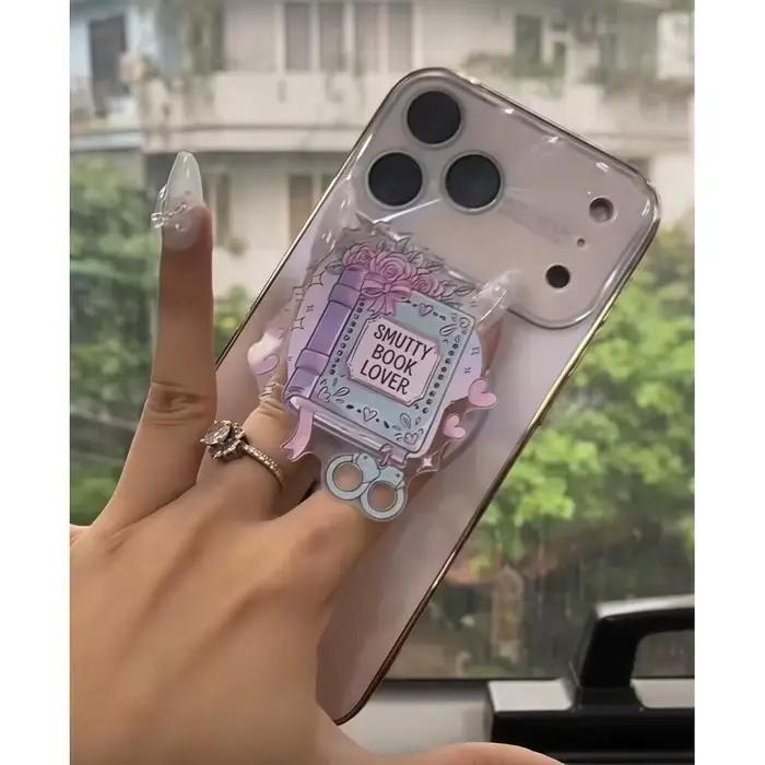 Support de téléphone en acrylique avec motifs dessin animé mignons fait main pour bureau ou décoration d'intérieur cadeau unique pour enfants et adultes