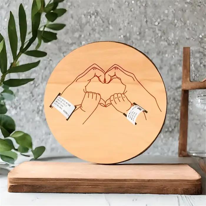 Porte-souvenir gravé pour nouveau-né, accessoires de photographie, nom personnalisé, cadeau pour béb