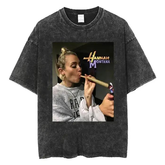 Vêtements pour hommes t-shirt lavé graphique T-Shirts hommes t-shirt pour hommes Ropa Hombre Miley C