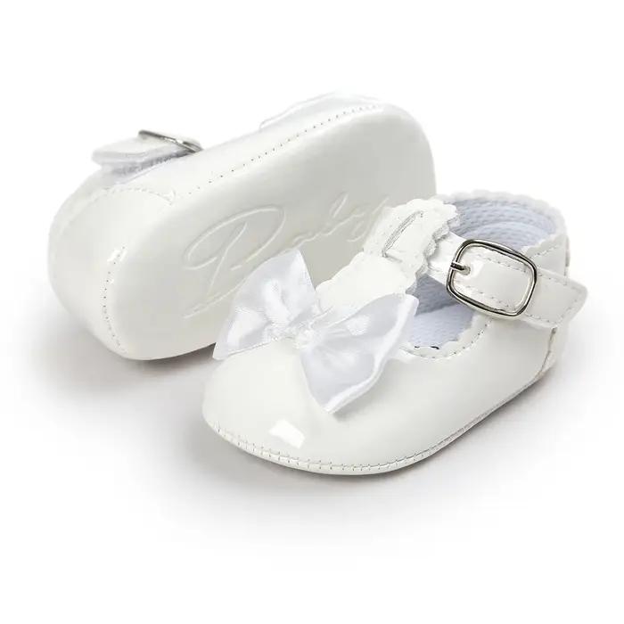 MRovior-Chaussures classiques pour bébés filles, semelle en caoutchouc avec nœud papillon, anti-alde