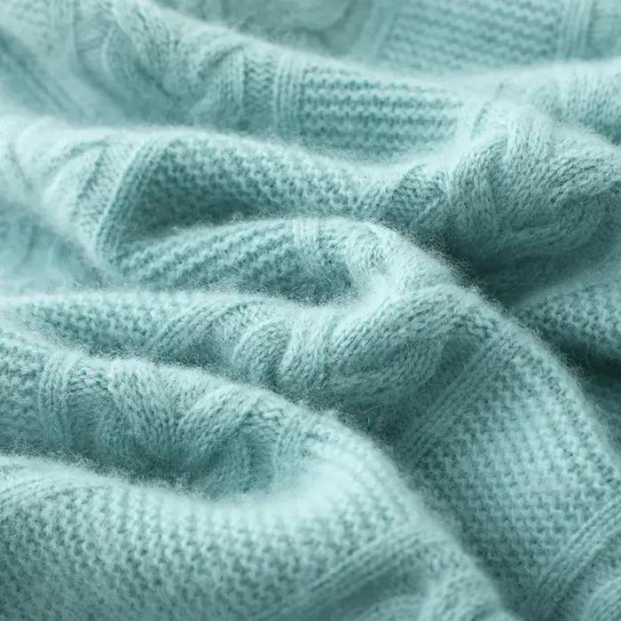 Pull en laine mérinos pour homme, col rond, épais, doux, chaud, décontracté, couleur unie, tricoté,