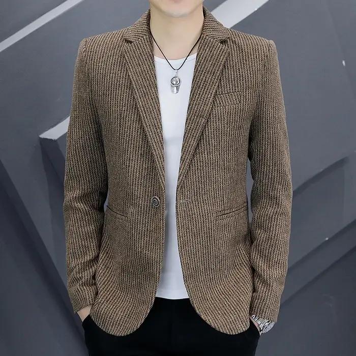 Manteau de costume simple décontracté pour hommes, version coréenne de la américains, beau manteau m
