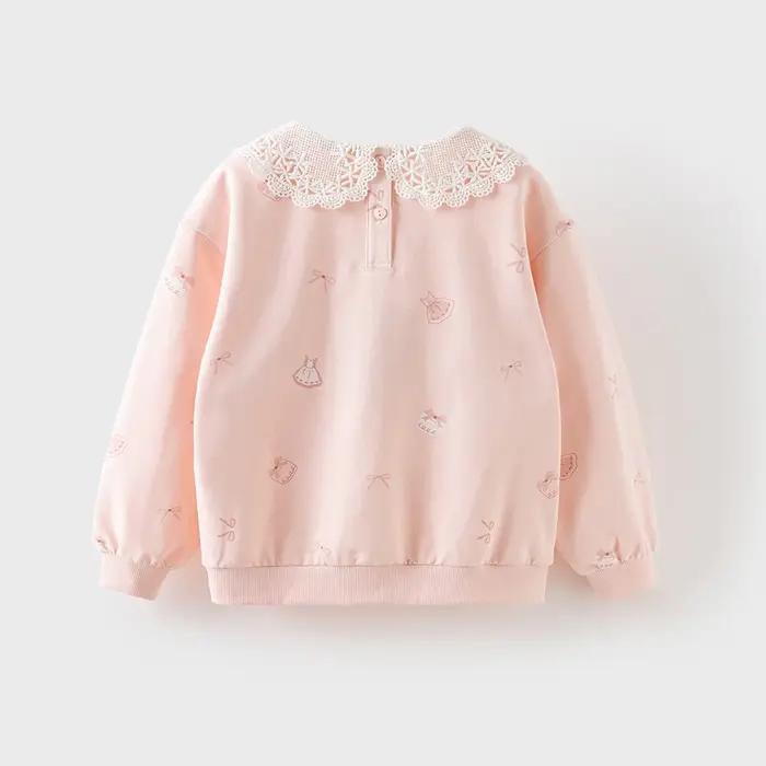 Dave Bella filles à manches longues pull sweat enfants mignon manteau à capuche automne printemps en