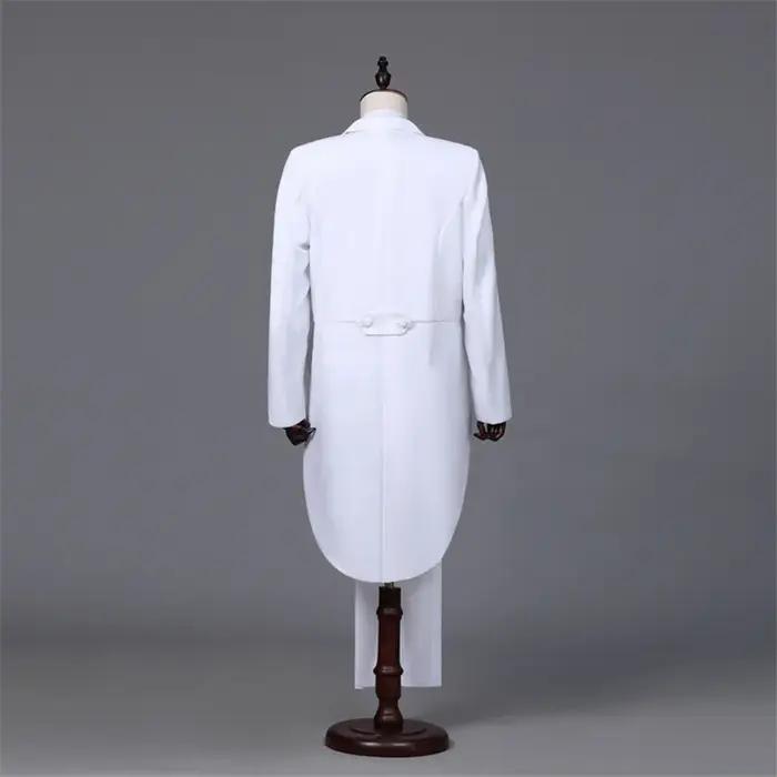 Manteau de queue pour hommes, classique, moderne, blanc et noir, Style basique, costume pour hommes