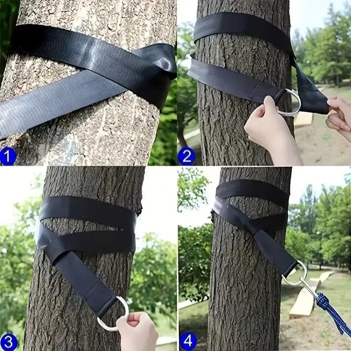Hamac de balançoire d'extérieur avec ceinture de sécurité, sac portable, kit de sangle de balançoire