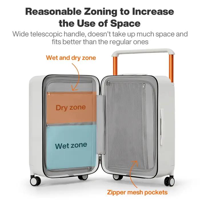 Valise trolley Mixi grande capacité 26 pouces rigide à roulettes avec poignée large pour bagages de