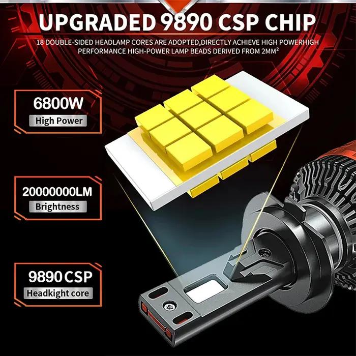 ACTVTCA 6800W H4 H7 LED Canbus H11 H1 H3 9005 HB3 9006 HB4 H8 H9 9012 9007 9008 H13 phares LED ampou
