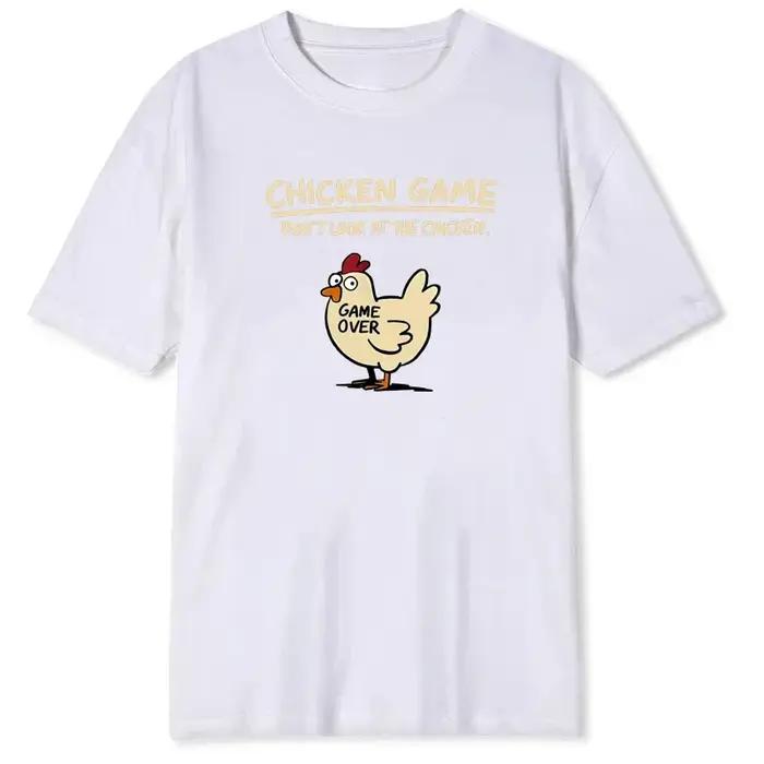 Jeu de poulet ne regarde pas le poulet motif imprimé T-Shirt hommes décontracté quotidien en plein a