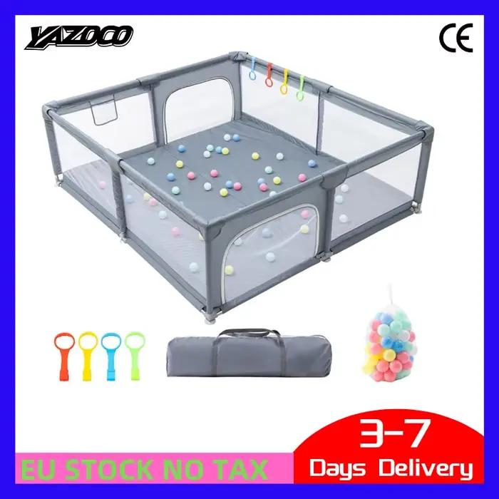 Parc pour bébé, barrière de sécurité pour enfant, clôture avec anneau de traction, boîte à balles, a