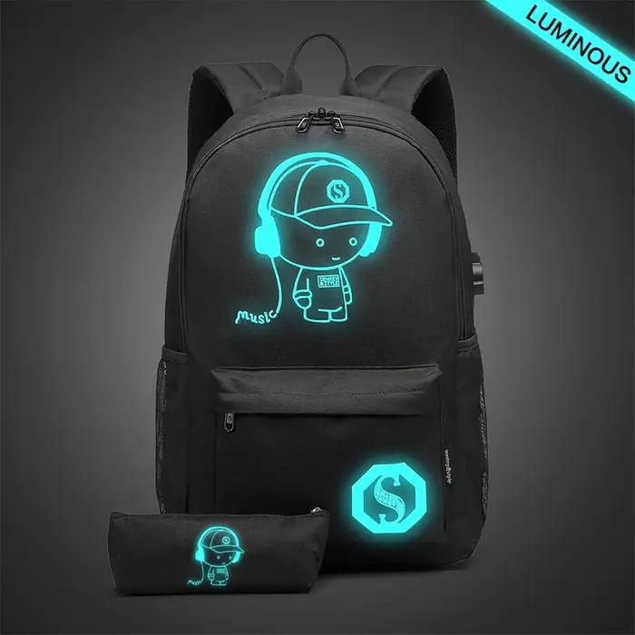 Sac à dos unisexe KONO, fluorescent, léger, imperméable, en polyester, 30x17x48cm, pour l'école, les