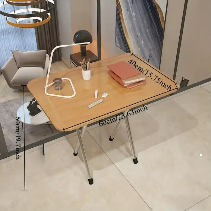 Table pliante compacte et durable - Bois dur haute densité, structure métallique, sans alimentation