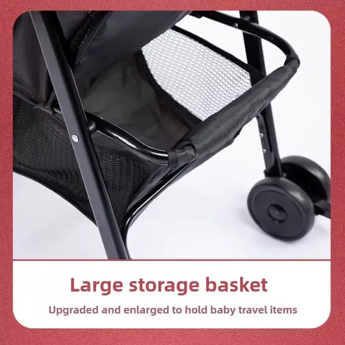 Poussette bébé pliable et légère pour s'asseoir et couché, absorbant les chocs et résistante aux fre