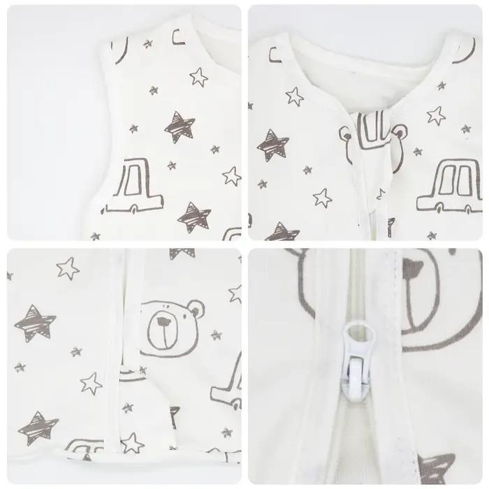 Sacs de couchage pour bébé de 3 à 18 mois, vêtements de nuit fins d'été une pièce imprimé ours migno