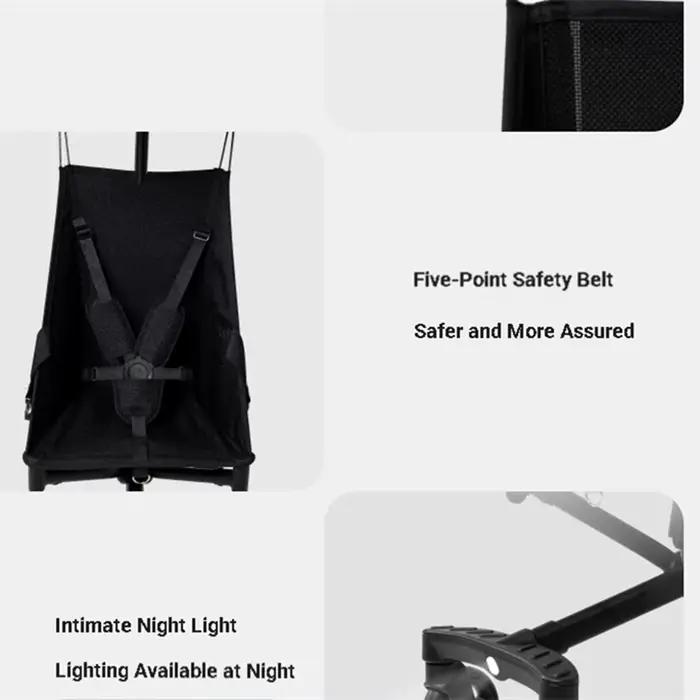 Poussette bébé pliable en un clic légère portable voiture avec ceinture de sécurité chariot anti-renversement pour enfants promenades voyages sorties quotidiennes nouveau-né sécurité confort