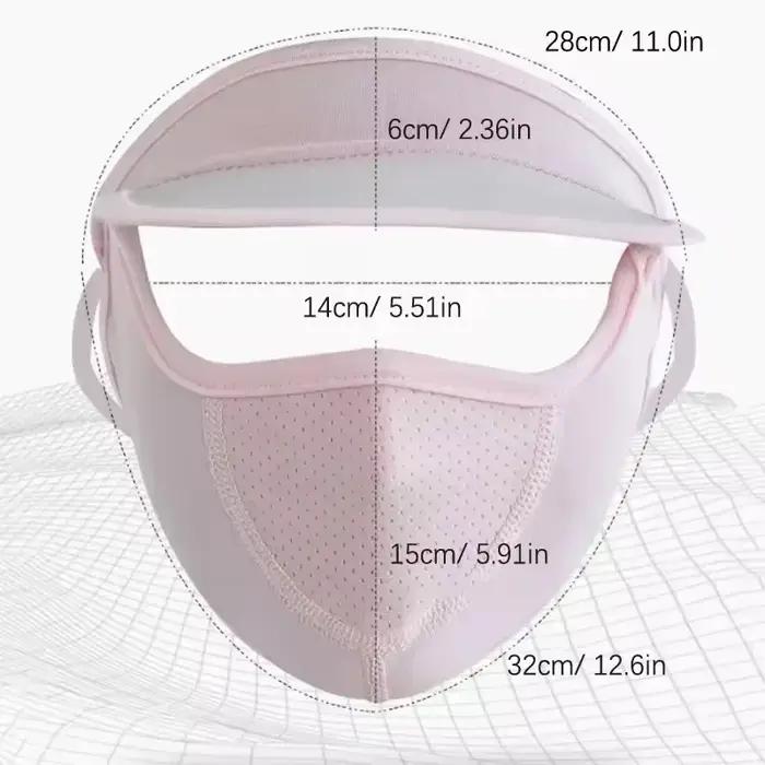 Masque de Protection solaire d'été en soie glacée, Protection UV, voile de Protection solaire avec b