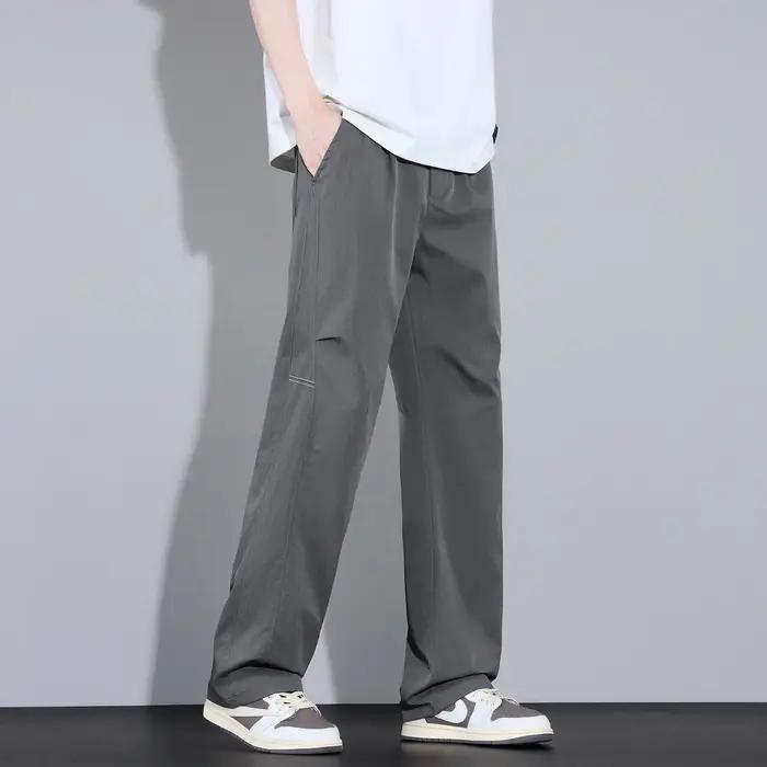 Nouveau Pantalon Décontracté d'Été 2026 de Haute Qualité pour Homme, Couleur Unie, Coupe Droite, Sty