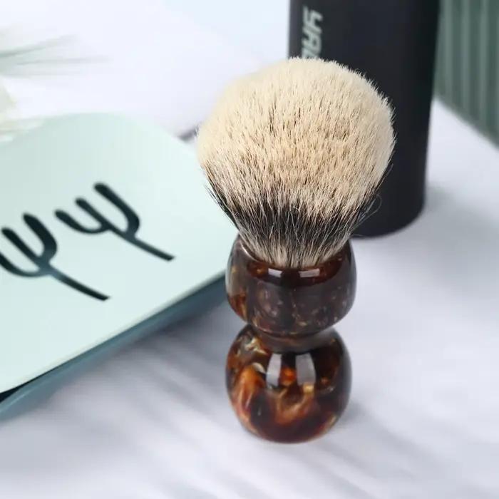 YAQI Caramel 26MM deux bandes poils de blaireau hommes brosse de rasage humide