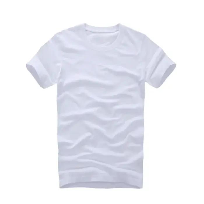 T-shirts à manches courtes pour hommes et femmes, haut en coton blanc à col rond, haut ample, épais,