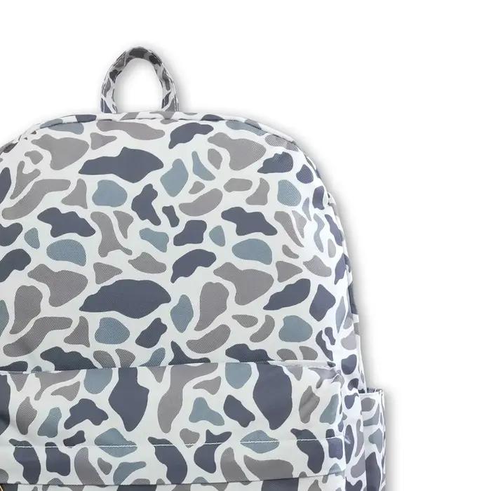 Sac à dos camouflage gris pour bébés et enfants garçons, avec fermeture éclair