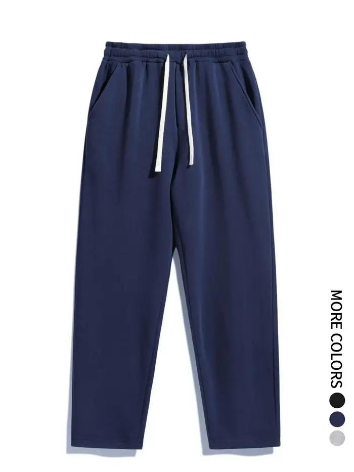 Pantalon de sport à coupe régulière pour homme, pantalon à jambe droite, cordon de serrage, ceinture