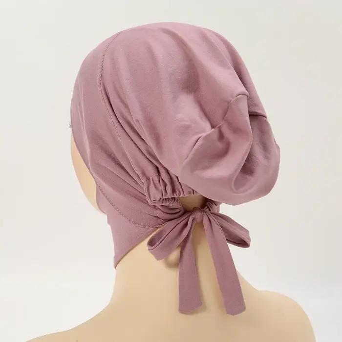 Casquette intérieure musulmane Hijab pour femmes, sous-écharpe solide, Turban, chapeau islamique mus