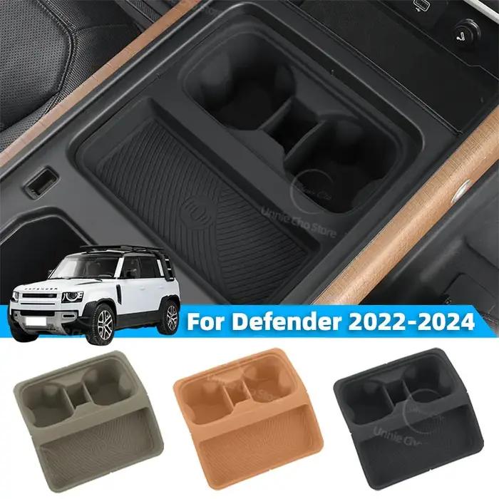 Boîte de rangement de console de voiture pour Defender 90 110 chargeur sans fil tapis antidérapants tapis de tasses d'eau en silicone occasions spéciales femmes voyage randonnée