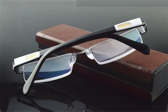 Lunettes de lecture à revêtement multicouche demi-jante en alliage de titane, style professionnel, 0