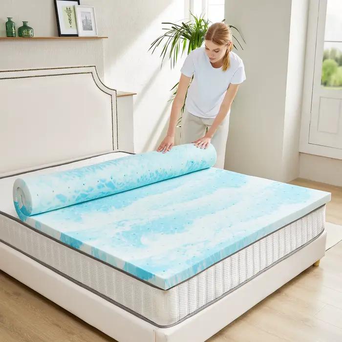 JHK – surmatelas en mousse à mémoire de forme Gel de 2 pouces, matelas rafraîchissant pleine taille,