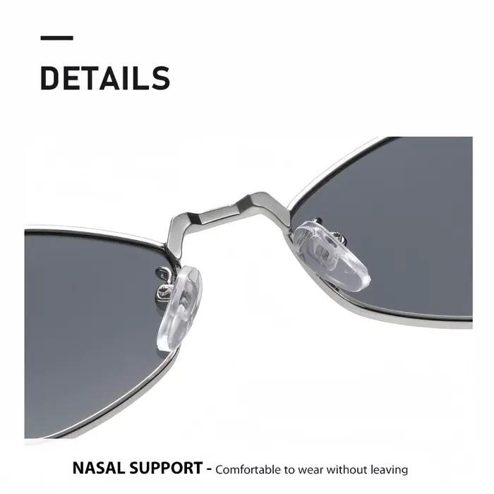 Lunettes de soleil en métal en forme de losange tendance pour femmes, polyvalentes pour la photograp