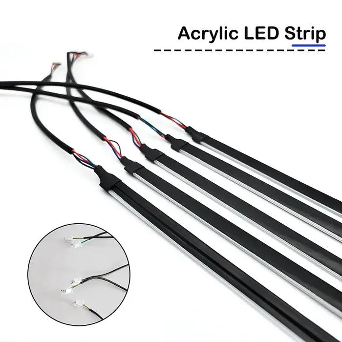 Lumières ambiantes LED universelles pour voiture, banderole intérieure, bande acrylique cachée, lamp