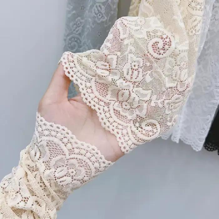 Gants de conduite à manches élastiques pour femmes, mitaines sans doigts, crème solaire, noir, blanc