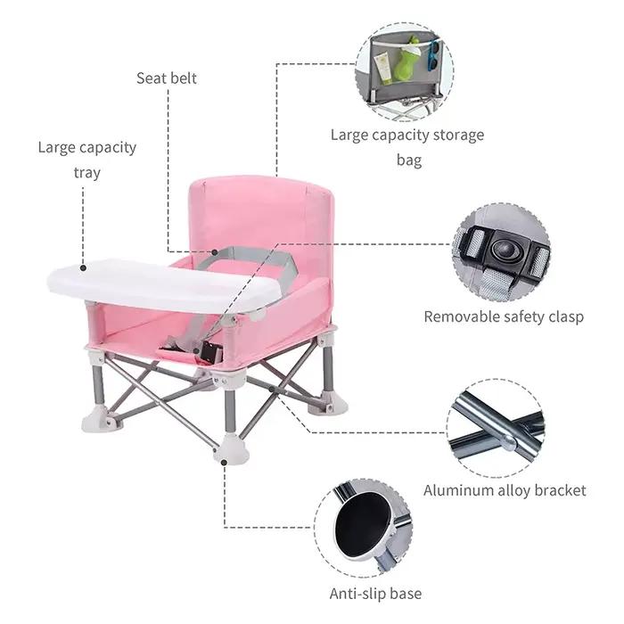 Chaise d'appoint portable ergonomique pour bébé confortable pour repas de famille et sorties en extérieur