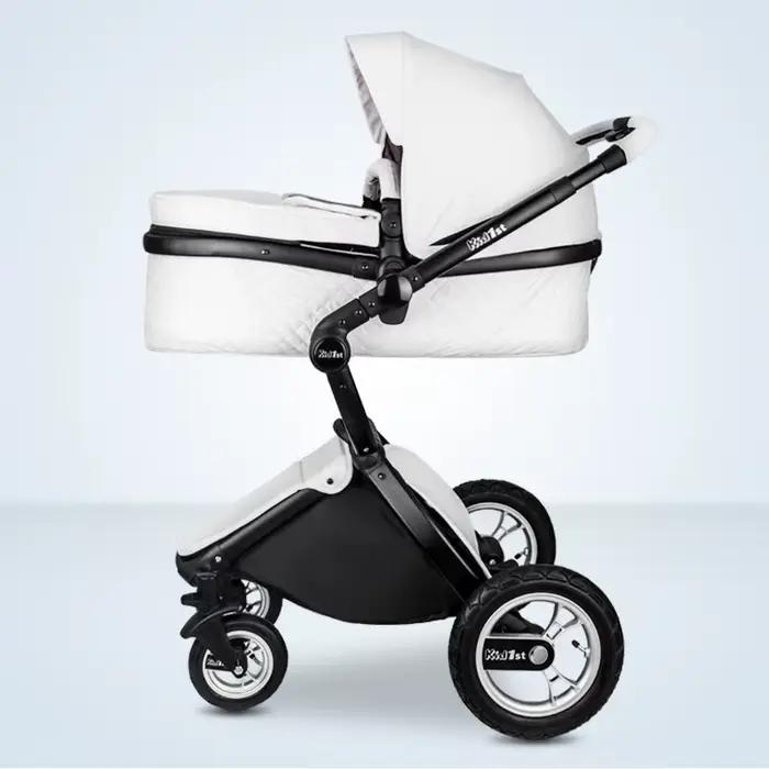 Poussette de Luxe Portable en Cuir pour Bébé, Landau de Voyage, Voiture
