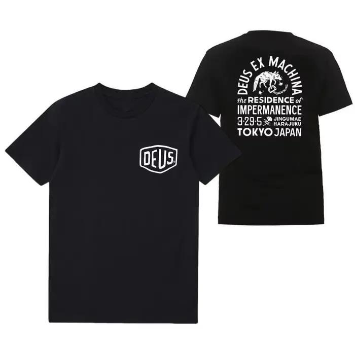 DEUS EX MACHHR-Maillot de football à manches courtes pour homme, haut noir décontracté, t-shirts res
