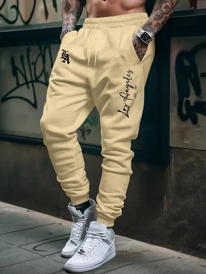 Pantalon de survêtement polaire tendance pour homme avec motif lettres – Nouveau style 2026 – Haute