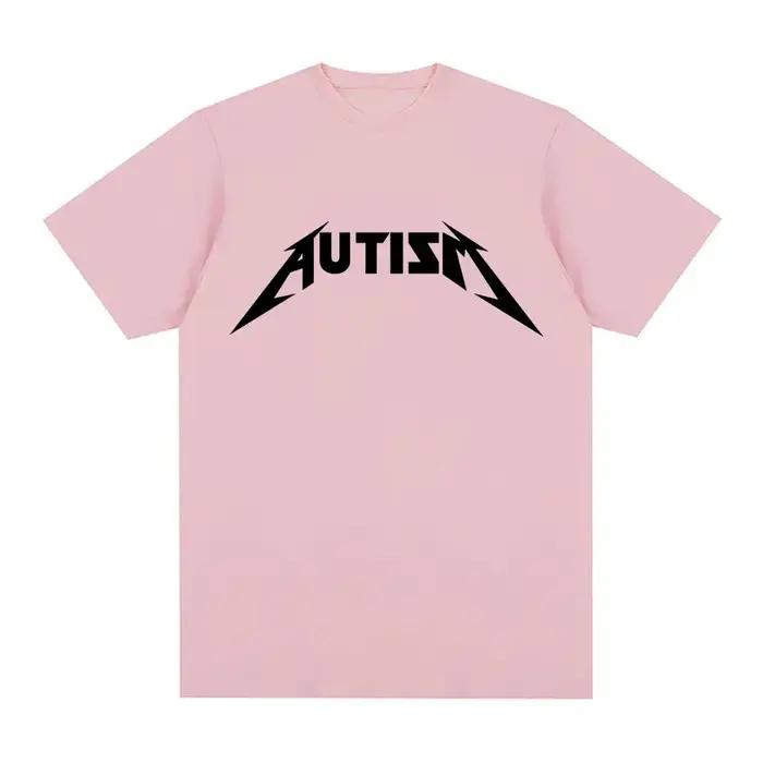 Autisme métal Rock Meme T-shirt hommes femmes mode Hip Hop manches courtes surdimensionné T-shirts é