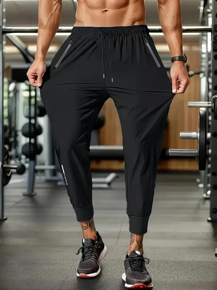 Pantalon de sport léger avec poche à fermeture éclair pour homme, pantalon de sport léger avec cordo