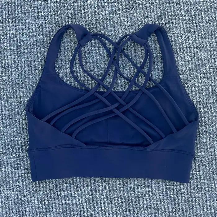 Soutien-gorge de Sport Anti-transpiration pour femmes, haut de Yoga, antichoc, haut court, dos crois